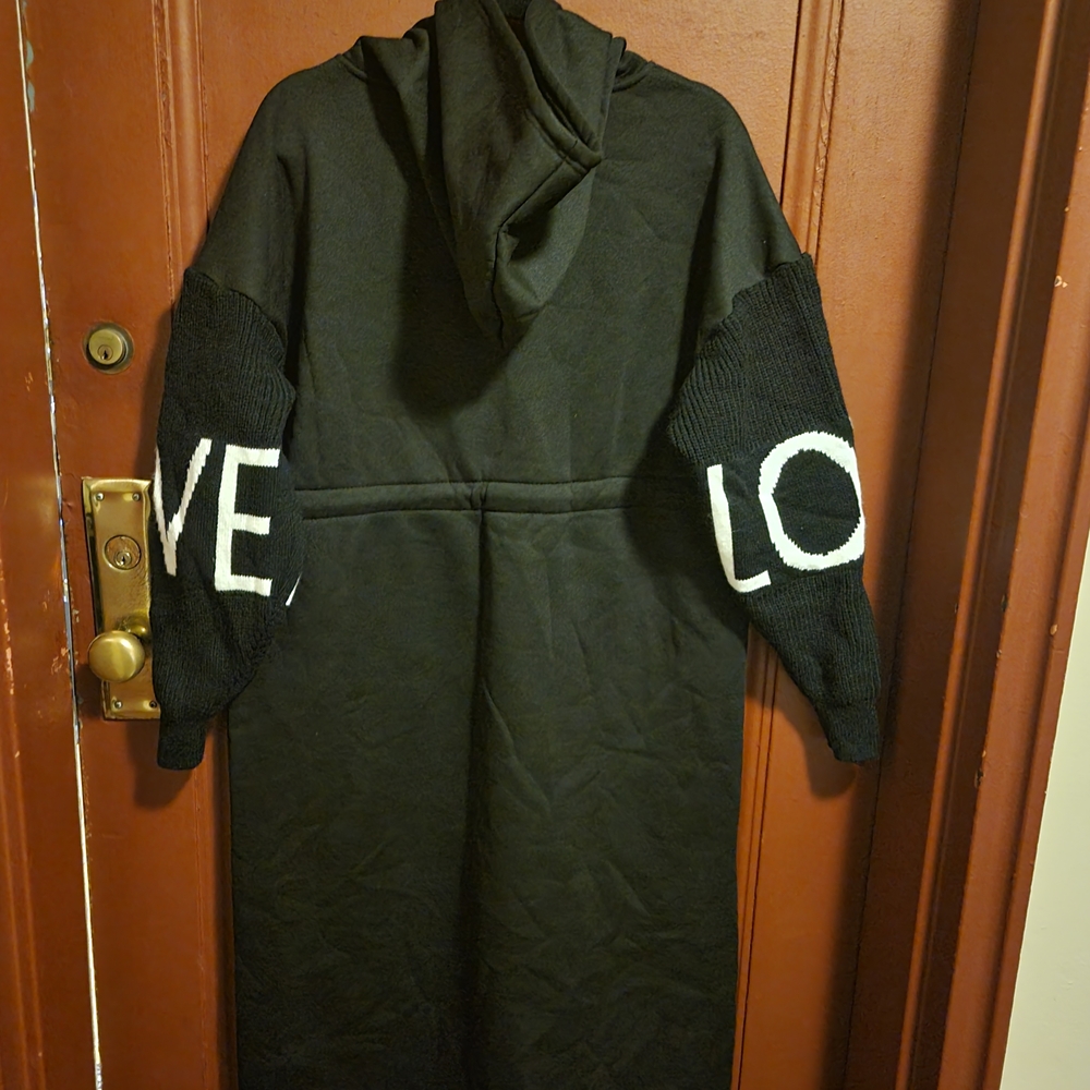 Source Unknown Women' Full Length Zip-Up Black Co… - image 3